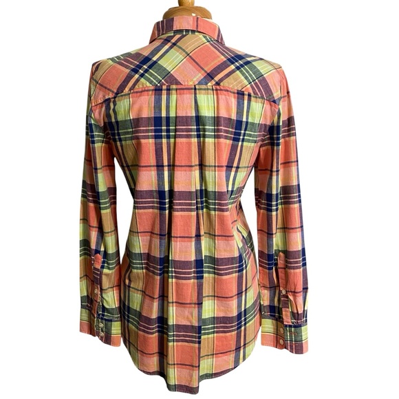 J Crew Factory plaid button front top medium NWT - Picture 4 of 4